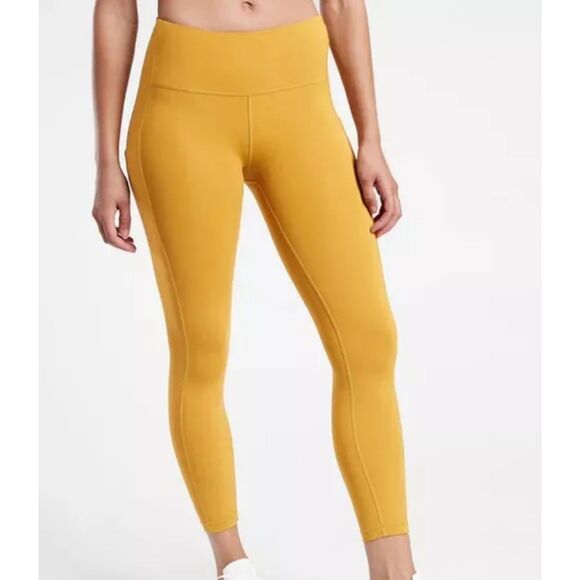 ATHLETA Ultimate Stash Pocket 7/8 High Rise Tight Mustard Yellow, Sz S - Picture 1 of 11